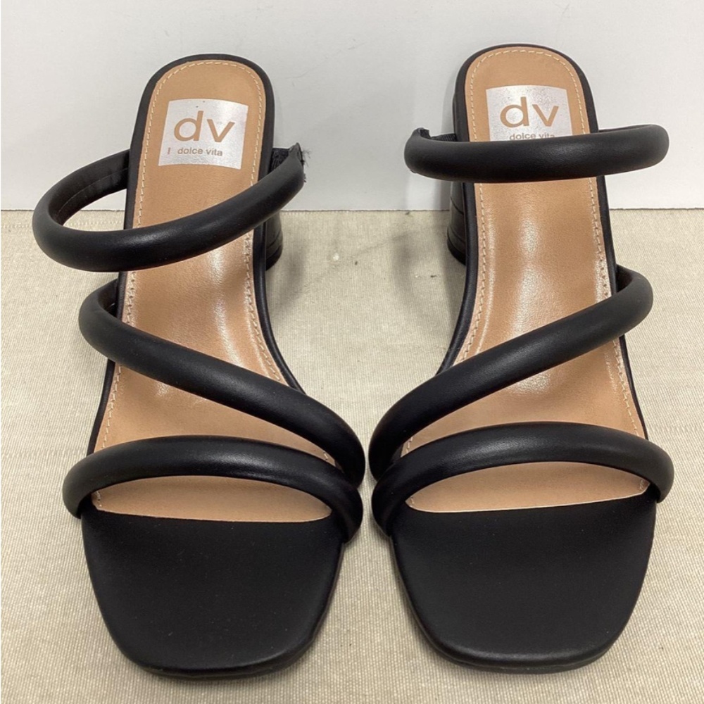 DV by Dolce Vita Myla Strappy Black Block Heels - NEW IN BOX
